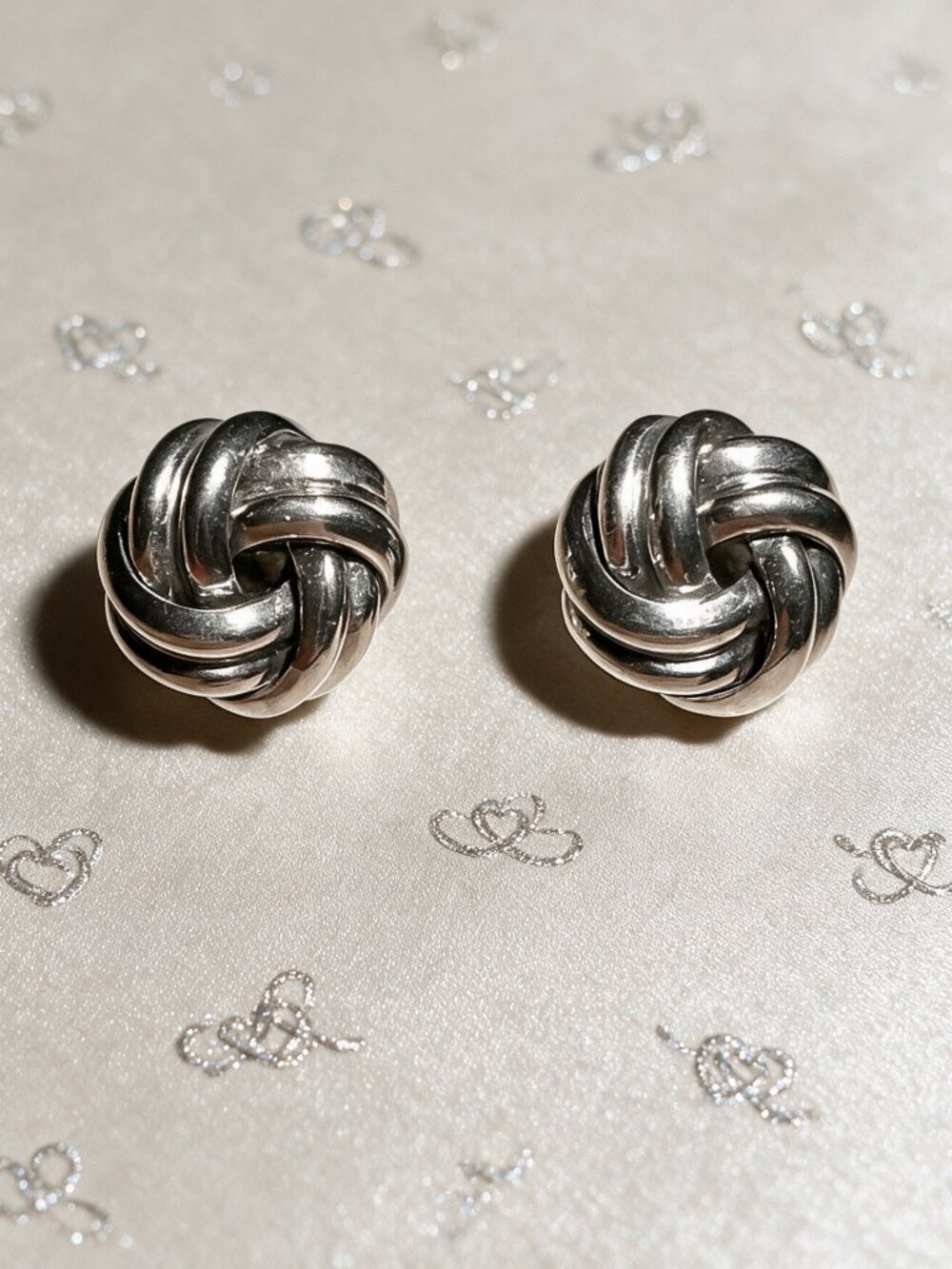 Classic Silver-Tone Knot Stud Earrings